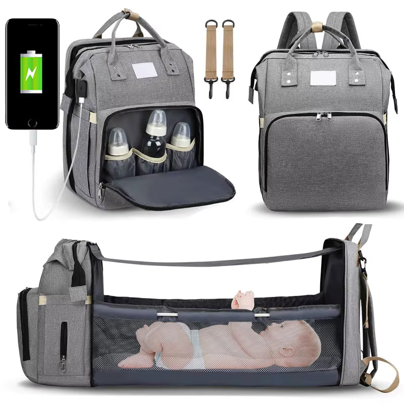 Mochila de Maternidade Multifuncional com Berço Integrado (★★★★⯨) - 4,8