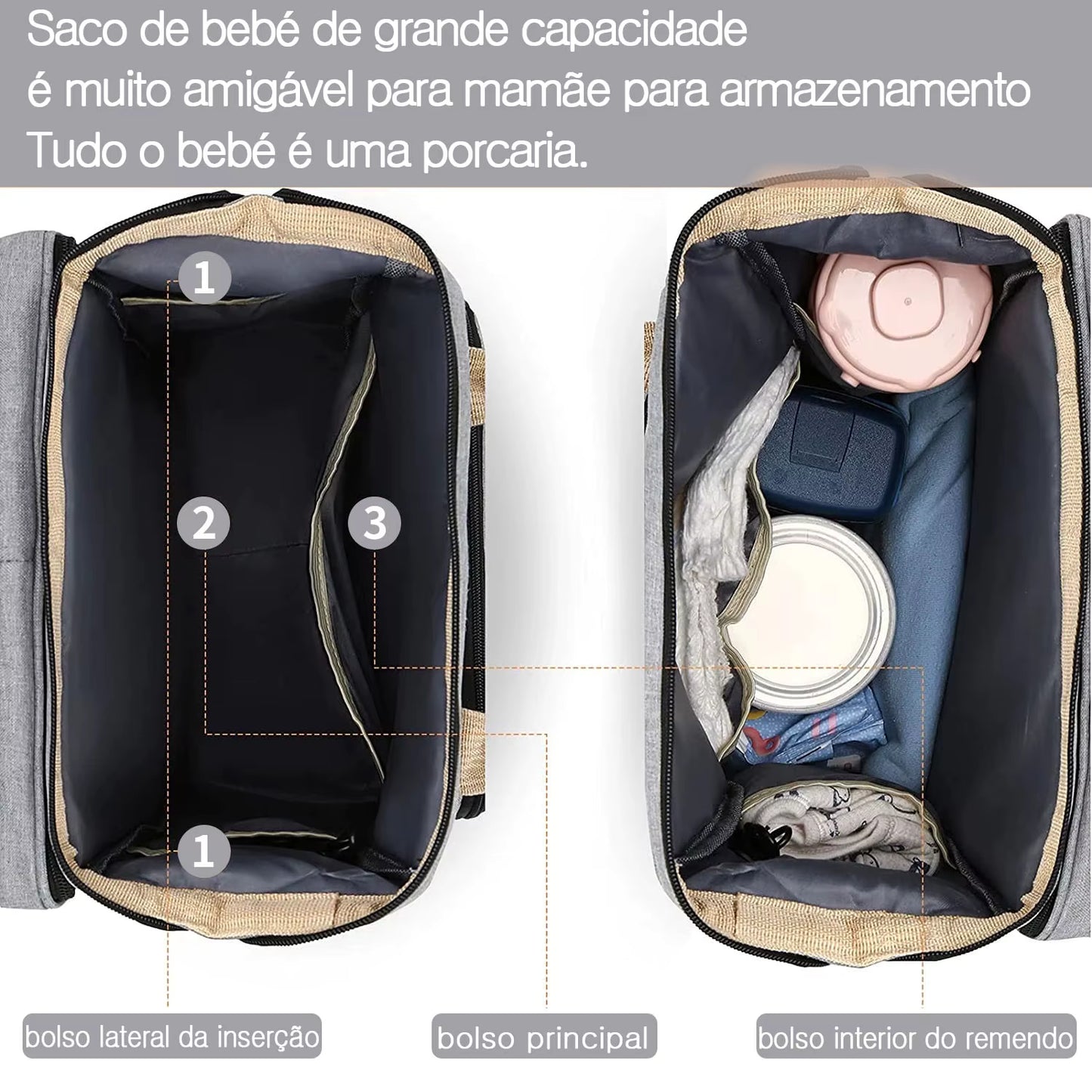 Mochila de Maternidade Multifuncional com Berço Integrado (★★★★⯨) - 4,8