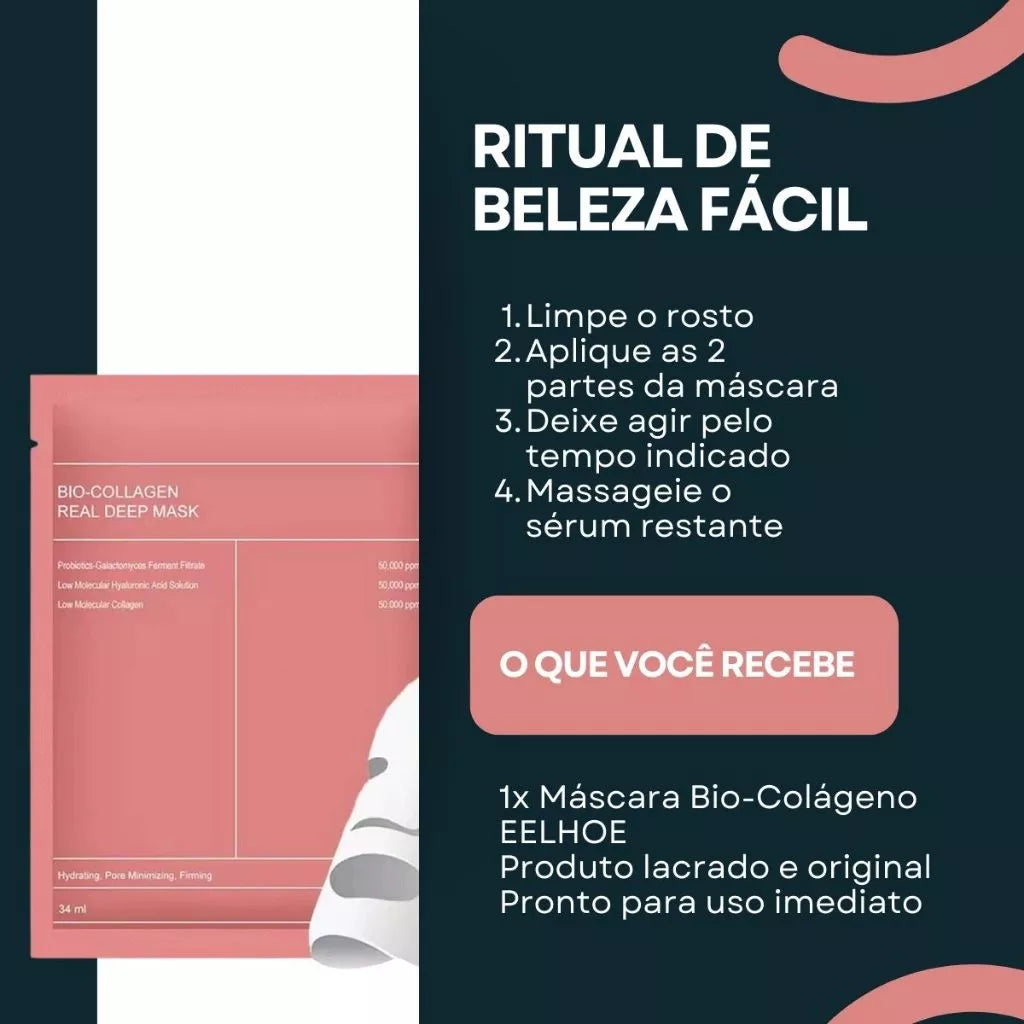 Pack de 2 Máscaras Faciais de Colagénio  (★★★★⯨) - 4,9